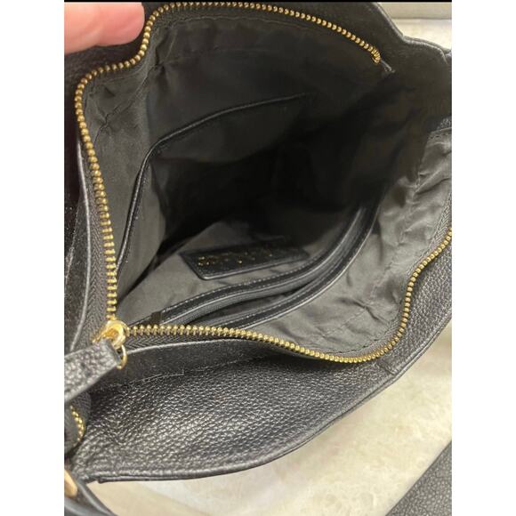 Nyla Noor black leather quilted shoulder purse vintage - Picture 7 of 13